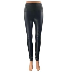 Aritzia Wilfred Black Faux vegan Leather High Waist Skinny Trousers Pants Size S